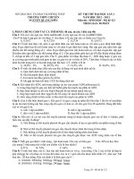 Đề thi luyện môn sinh học có đáp án 2013