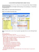 CÁCH GỠ BỎ PASSWORD TRONG SHEET EXCEL