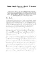 Using Simple Poems to Teach Grammar