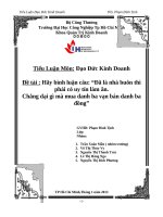 tiểu luận đạo đức kinh doanh