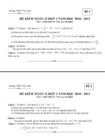 Kiểm Tra Tập Trung Toán 12 - Đợt 1 - Năm 2010 (Có đáp án)