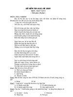 Đề khảo sát chất lượng VĂN 9 - hè 2009