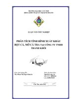 PHÂN TÍCH TÌNH HÌNH XUẤT KHẨU BỘT CÁ, MỠ CÁ TRA TẠI CÔNG TY TNHH THANH KHÔI