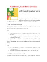 First Name, Last Name or Title?