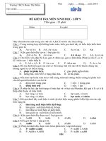 KT 15 phút lần 1 HKI- đề 2