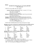 KIỂM TRA 45'''' TIẾNG ANH 7-L1-HK1(08-09)