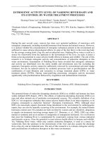 ESTROGENIC ACTIVITY LEVEL OF NAKDONG RIVER BASIN AND ITS CONTROL BY WATER TREATMENT PROCESSES