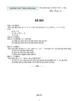 BÀI KIỂM TRA 45 PHÚT SỐ 1 LỚP 10