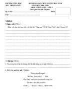 Đề khảo sát chất lượng đầu năm năm học 2009-2010