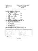 Đề thi T.A lớp 4 kì 2