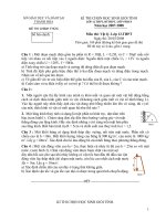 Đề thi và đáp án môn vật lý 12 cấp tỉnh