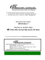 (Hình học 9 - Chường II: Đường tròn) Bài giảng: Tính chất của hai tiếp tuyến cắt nhau 