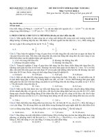 ĐỀ THI TUYỂN SINH ĐẠI HỌC NĂM 2011 Môn: VẬT LÍ; Khối A mã đề 374 