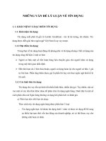 NHỮNG VẤN ĐỀ LÝ LUẬN VỀ TÍN DỤNG