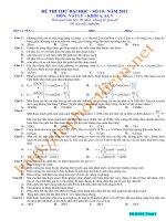 ĐỀ THI THỬ ĐẠI HỌC SỐ 19 NĂM 2012 MÔN VẬT LÝ KHỐI A, A1, V