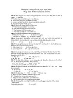 Ôn hè - Luyện về kim loại, điện phân