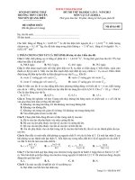 ĐỀ THI THỬ ĐẠI HỌC LẦN I . NĂM 2013 MÔN VẬT LÝ; KHỐI A