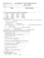 ĐKS ĐN Tiếng anh 8