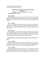 Đề thi thử đại học lần thứ II- Năm học 2012-2013. Môn Lịch sử