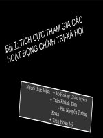 Bài 7: Tích cực tham gia các hoạt ôộng xã hội