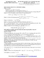 ĐỀ THI THỬ ĐẠI HỌC LẦN 2 NĂM HỌC 2012-2013 Môn TOÁN - Khối A,B TRƯỜNG THPT LƯƠNG TÀI 2