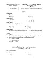 Đề thi Toán 8- Đáp án