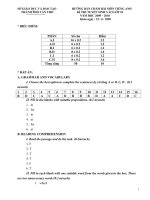 ĐÁP ÁN TIẾNG ANH 10 (08-09)