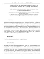 IMPROVEMENT OF BIOLOGICAL SOLUBILIZATION AND MINERALIZATION PROCESS FOR FOOD WASTE