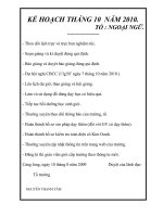 kế hoạch tổ tháng 10