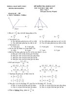 Đề khảo sát đầu năm học 6789