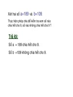 dấu hiệu chia hết cho 3, 9