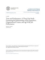 Time and performance   a three part study examining the relationships of job experience, organizational tenure, and age with job performance 