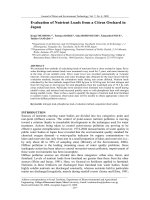 Evaluation of Nutrient Loads from a Citrus Orchard in Japan