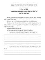 BÁO CÁO ĐẠI HỘI ĐOÀN TNCSHCM