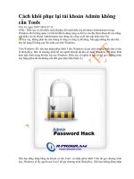 Cách khôi phục lại tài khoản Admin không cần Tools