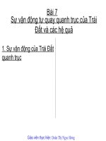 uự vận động của trái đất quanh trục và hệ quả