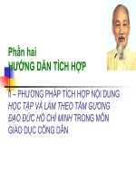 Phương pháp tích hợp nội dung học tập và làm theo tấm gương đạo đức HCM trong môn GDCD