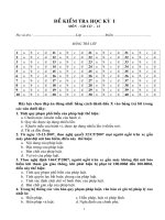 ĐỀ TRẮC NGHIỆM KHỐI 12 KÌ I