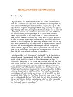 TÊN NHÂN VẬT TRONG TÁC PHẨM VĂN HỌC