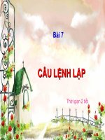 Bài 7- câu lệnh lặp