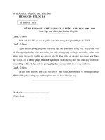 ĐỀ THI KHẢO SÁT CHẤT LƯỢNG GIÁO VIÊN 2009-2010