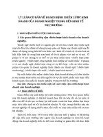 LÝ LUẬN CƠ BẢN VỀ HOẠCH ĐỊNH CHIẾN LƯỢC KINH DOANH CỦA DOANH NGHIỆP TRONG NỀN KINH TẾ