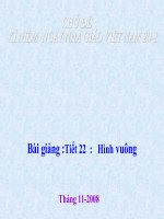 Tiết 22: Hình vuông