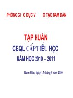 Tập huấn CBQL tiểu học 2010-2011