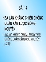 bài 14 ba lần kháng chiến chống quân xâm lược