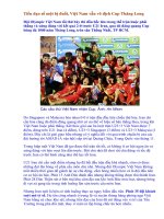 Việt Nam vô địch cúp Thăng long