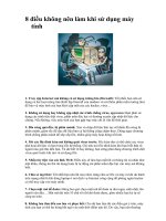 8 ĐIỀU KHÔNG NÊN LAM KHI SD MÁY TÍNH