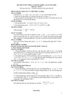 Đề và Gợi ý trả lời môn Toán A,B,D (Cao đẳng 2009)