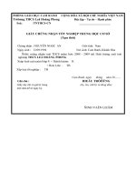 Giấy chứng nhận TN tạm thời