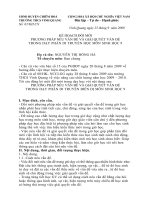 MỘT ĐỔI MỚI MÔN SINH